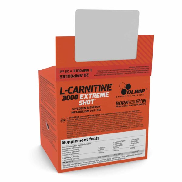 20x Olimp L-Carnitin 3000 Extreme Shot Display 25ml Ampulle Kirsch NEU – Bild 3