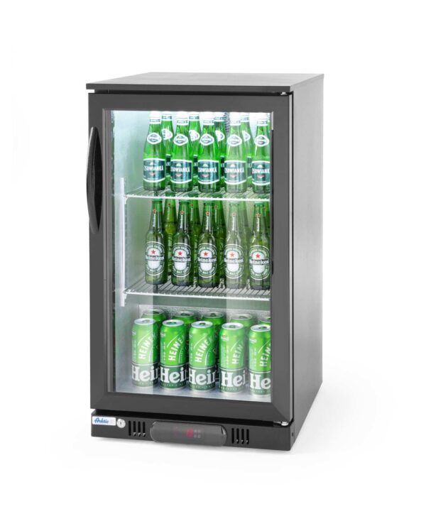 Glas-Flaschen-Kühlschrank Bar Weinkühlschrank 93 Liter Schwarz Hendi Gastro NEU