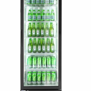 Glas-Flaschen-Kühlschrank Weinkühlschrank Bar 287 Liter Schwarz Hendi Gastro NEU