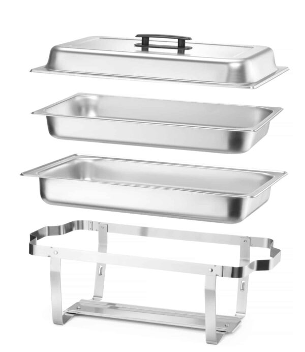 Hendi Chafing-Dish 4er Set aus Edelstahl Speisewärmer 1/1 GN NEU – Bild 3