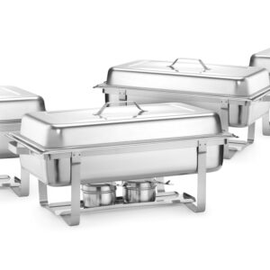 Hendi Chafing-Dish 4er Set aus Edelstahl Speisewärmer 1/1 GN NEU