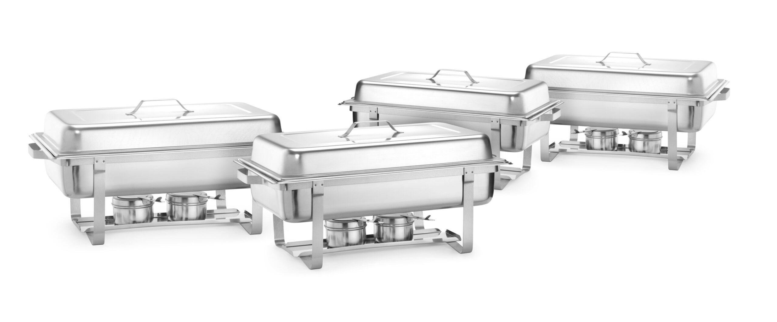 Hendi Chafing-Dish 4er Set aus Edelstahl Speisewärmer 1/1 GN NEU