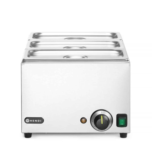 Hendi Bain-Marie Speisewärmer Set inkl. 3x 1/3 GN 100 mm Behälter mit Deckel NEU – Bild 2