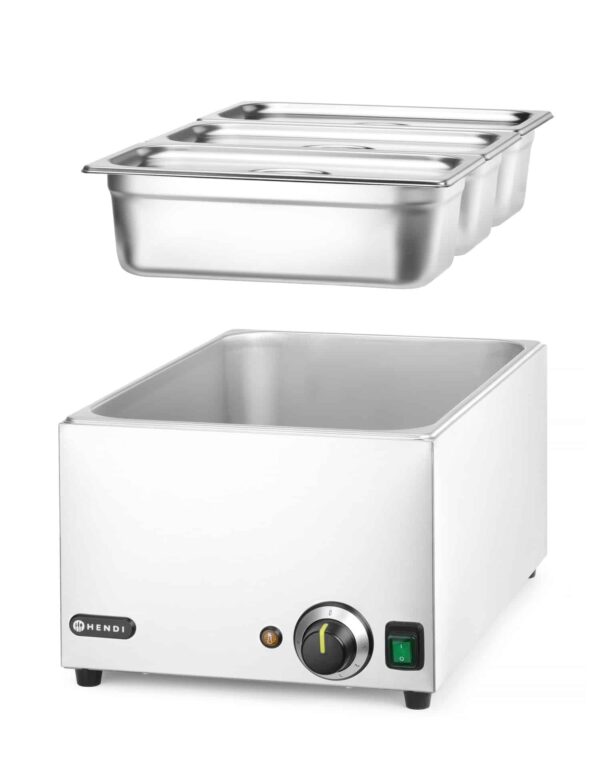 Hendi Bain-Marie Speisewärmer Set inkl. 3x 1/3 GN 100 mm Behälter mit Deckel NEU – Bild 3