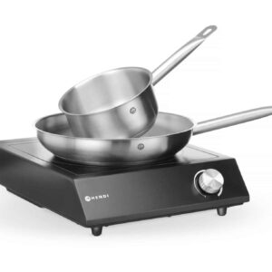 Hendi Induktionskocher Induktions-Kochplatte Set + Stielkasserolle + Bratpfanne