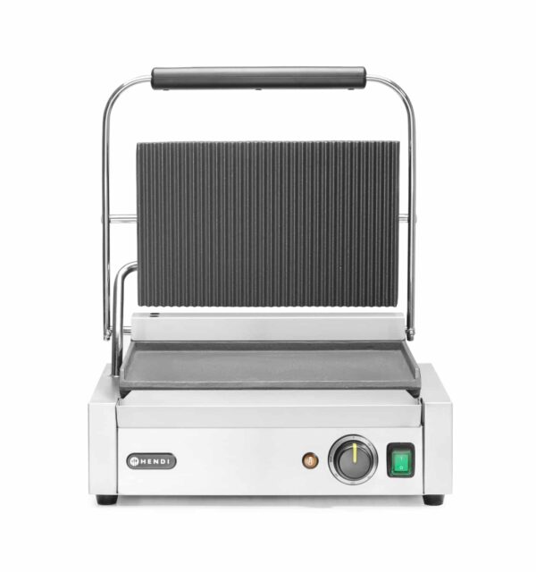 Hendi Panini Kontakt-Grill Kebab Grillplatte gerillt inkl. Bürste NEU – Bild 4
