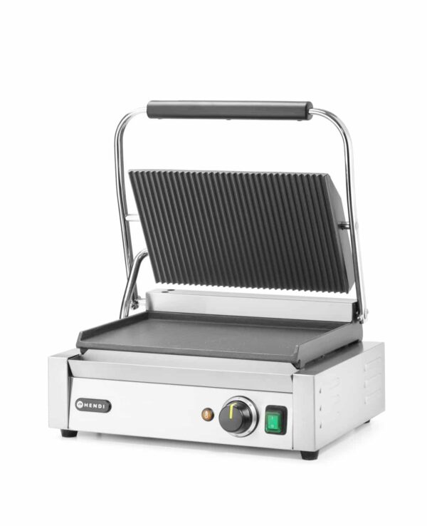 Hendi Panini Kontakt-Grill Kebab Grillplatte gerillt inkl. Bürste NEU – Bild 2