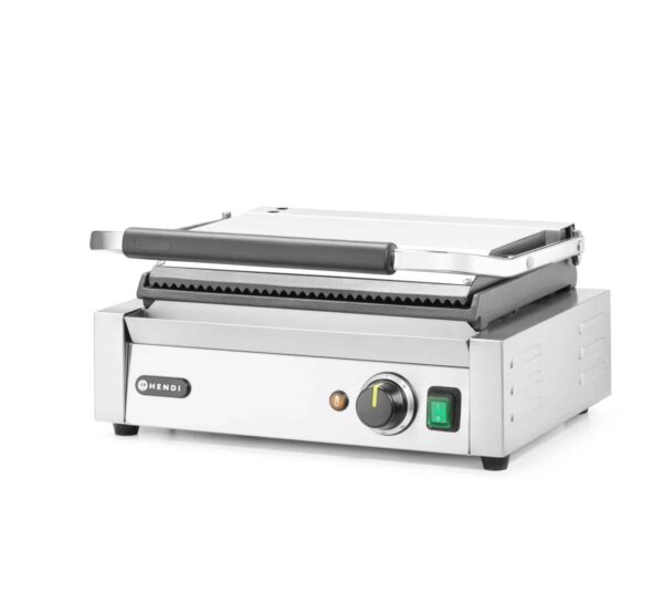 Hendi Panini Kontakt-Grill Kebab Grillplatte gerillt inkl. Bürste NEU – Bild 5