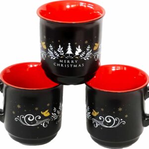 36x Glühweinbecher Tassen 200 ml Weihnachtsbecher Rot Schwarz mit Füllstrich NEU
