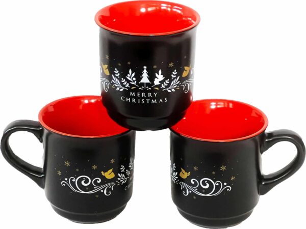 36x Mäser Glühweinbecher Weihnachtsbecher Tasse 200 ml geeicht Rot Schwarz NEU
