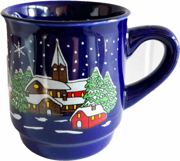 3x Keramik Glühweinbecher Weihnachtsbecher Tasse 200 ml geeicht Blau NEU – Bild 4