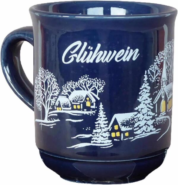 36x Glühweinbecher Tassen 200ml Weihnachtsbecher Kobald-Blau mit Füllstrich NEU