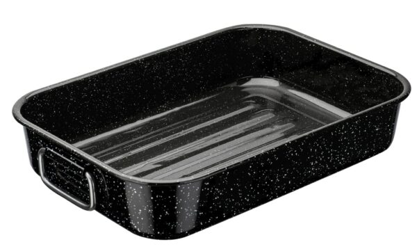 GSW Grillpfanne und Auflaufform mit Edelstahlgriffe 38 x 27 x 6,7 cm Schwarz NEU