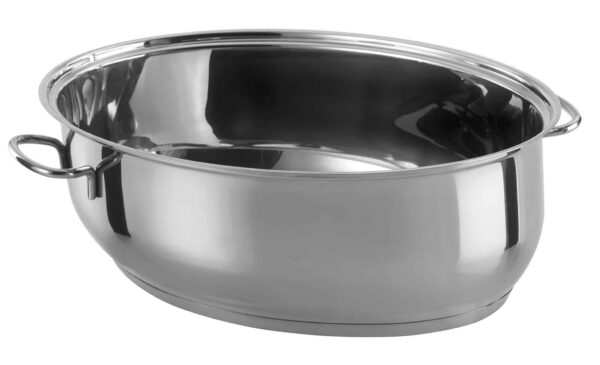 GSW Edelstahl-Bräter Multi-Bräter Oval mit Glas und Edelstahl Ø 38cm Silber NEU – Bild 4