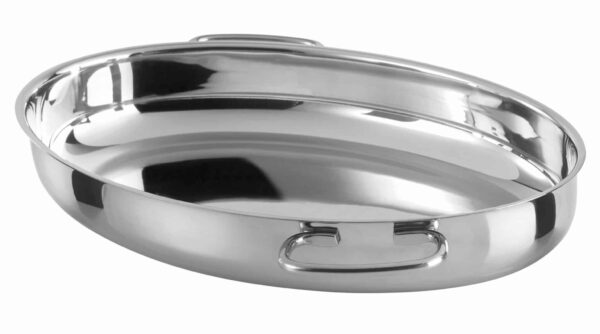 GSW Edelstahl-Bräter Multi-Bräter Oval mit Glas und Edelstahl Ø 38cm Silber NEU – Bild 6