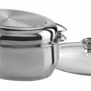 GSW Edelstahl-Bräter Multi-Bräter Oval mit Glas und Edelstahl Ø 38cm Silber NEU