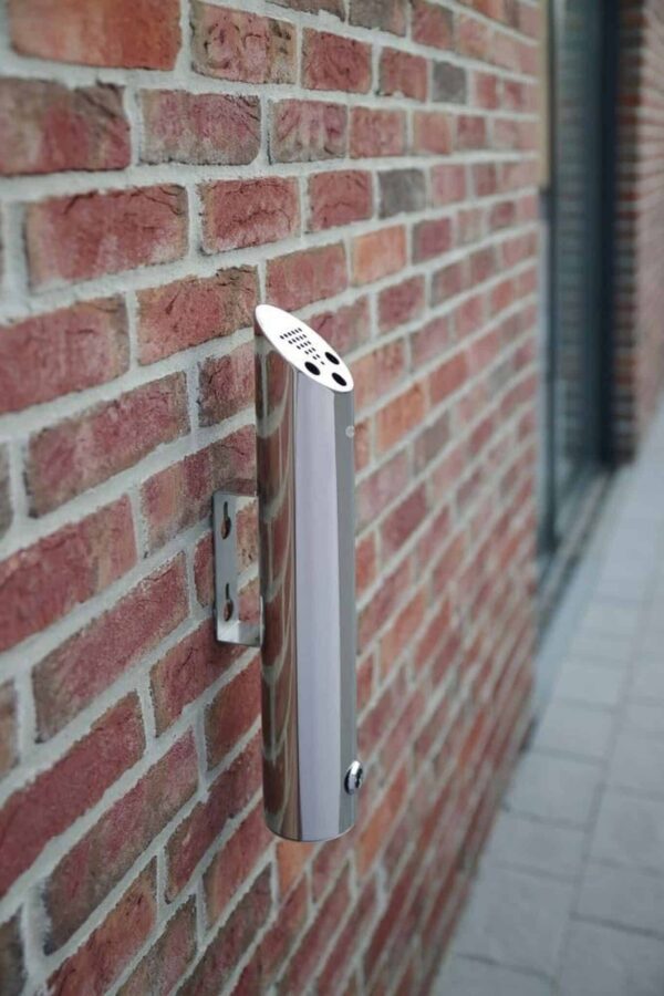 Hendi Wand-Aschenbecher aus Edelstahl zur Wandmontage Silber NEU – Bild 4