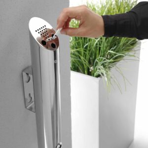 Hendi Wand-Aschenbecher aus Edelstahl zur Wandmontage Silber NEU