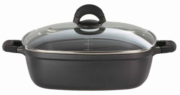 GSW Bräter mit Glasdeckel Silcoguss Noir Ø 28 x 28 x 8,5 cm 4,5 Liter NEU