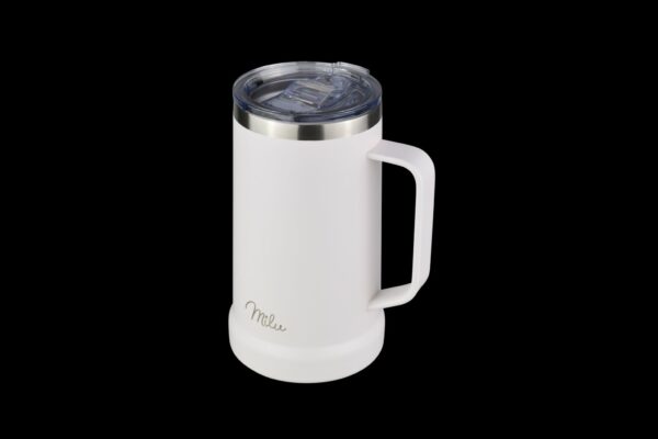 Milu Bierkrug Bierglas mit Deckel aus Edelstahl isoliert Bier 700ml Weiss NEU – Bild 4