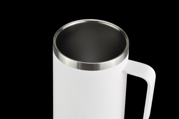 Milu Bierkrug Bierglas mit Deckel aus Edelstahl isoliert Bier 700ml Weiss NEU – Bild 3