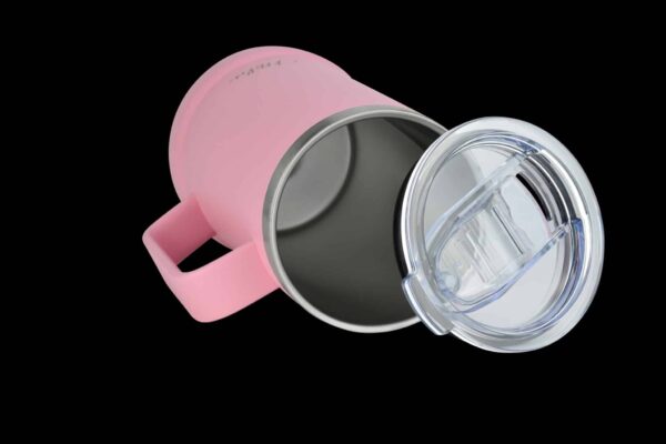 Milu Bierkrug Bierglas mit Deckel aus Edelstahl isoliert Bier 700ml Pink NEU – Bild 5