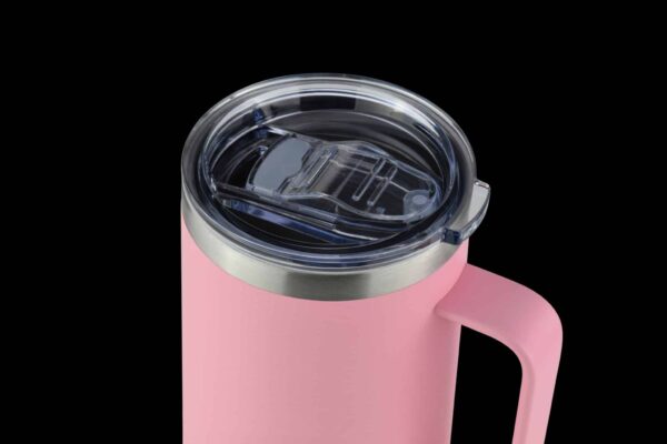 Milu Bierkrug Bierglas mit Deckel aus Edelstahl isoliert Bier 700ml Pink NEU – Bild 6