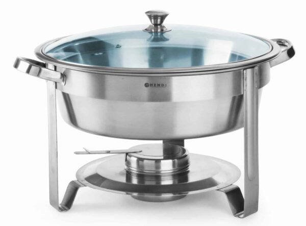 Hendi Chafing-Dish Speisewärmer mit Brennpaste Edelstahl Rund 3,5 Liter NEU