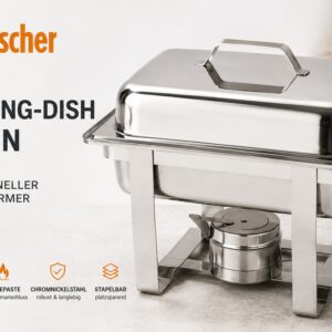 Bartscher Chafing-Dish 1/2 GN Speisenwärmer für Brennpaste Silber NEU