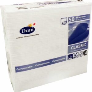 50x Duni Falt-Servietten Klassik Gastro 4-lagig 40 x 40 cm Hochzeit Weiß NEU