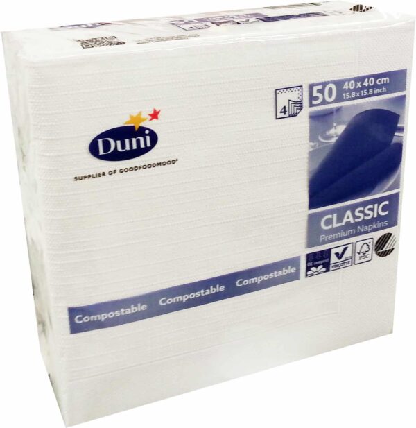 50x Duni Falt-Servietten Klassik Gastro 4-lagig 40 x 40 cm Hochzeit Weiß NEU