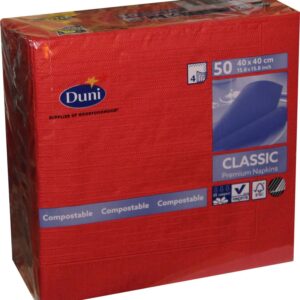 50x Duni Falt-Servietten Klassik Gastro 4-lagig 40 x 40 cm Rot NEU