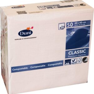 50x Duni Falt-Servietten Klassik Gastro 4-lagig 40x40 cm Hochzeit Cream NEU