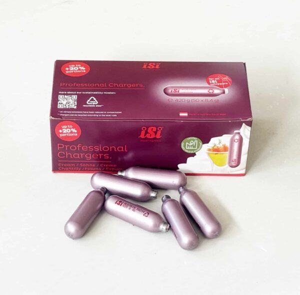 50x ISI N2O Sahne-Kapseln cream capsules Professional Chargers NEU – Bild 2