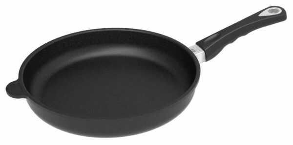 AMT Bratpfanne Schmorpfanne mit Glas-Deckel Ø 28 x 5 cm Höhe Schwarz NEU – Bild 2