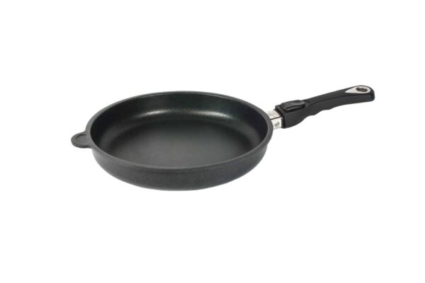 AMT Bratpfanne Schmorpfanne mit abnehmbarer Stiel Ø 28 x 5 cm Höhe Schwarz NEU