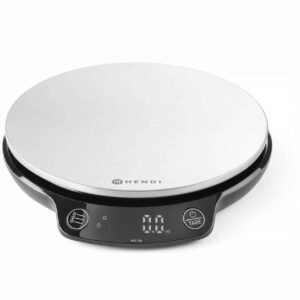 Hendi LED Küchenwaage bis 3 Kg Rund Silber Schwarz NEU