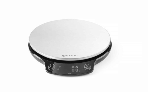 Hendi LED Küchenwaage bis 3 Kg Rund Silber Schwarz NEU