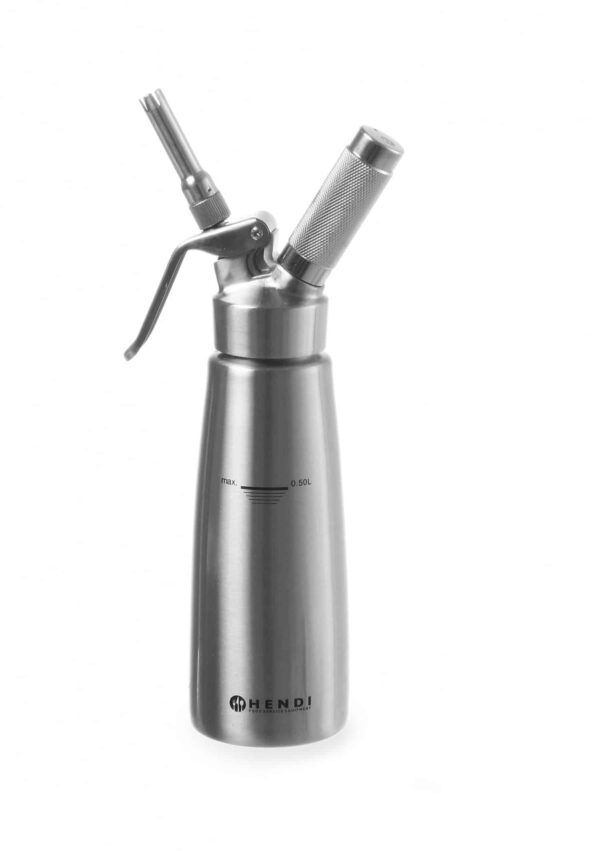 Hendi Sahnespender 500 ml aus Edelstahl + 10 Sahne-Kapseln N2O NEU – Bild 2