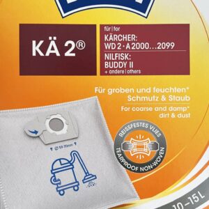 6 Swirl Kä2 Staubsaugerbeutel für Kärcher Nilfisk-Alto Staubsauger 10-15 Liter