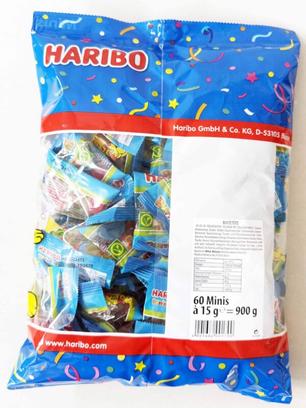 240x 15g Haribo Minis Bunte Tüte Fruchtgummi 4x 900g Beutel Vegetarisch NEU – Bild 2
