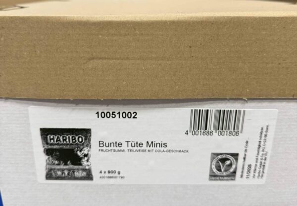 240x 15g Haribo Minis Bunte Tüte Fruchtgummi 4x 900g Beutel Vegetarisch NEU – Bild 6
