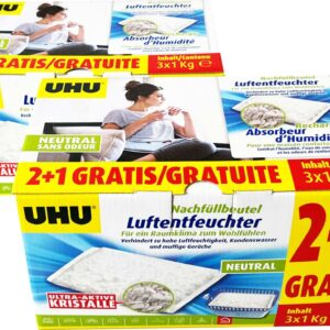 6x UHU Luftentfeuchter 1000g Nachfüllbeutel 1000 g 3x 1 Kg Duftneutral NEU