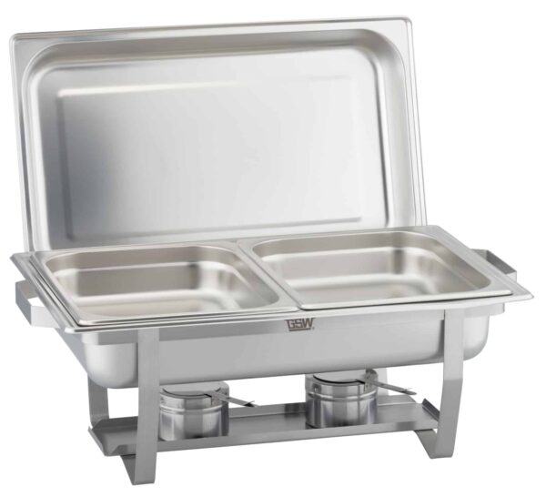 GSW Chafing-Dish Set Speisewärmer 2x GN 1/2 GN 1/1 Silber NEU – Bild 2