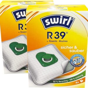 8 Swirl R39 Staubsaugerbeutel für Rowenta Moulinex Staubsauger + 2 Abluftfilter