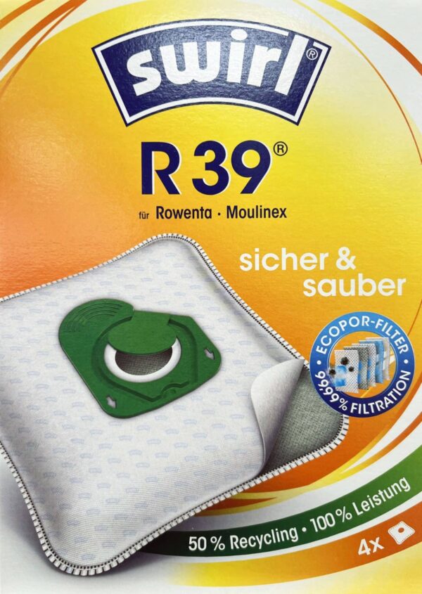 8 Swirl R39 Staubsaugerbeutel für Rowenta Moulinex Staubsauger + 2 Abluftfilter – Bild 2