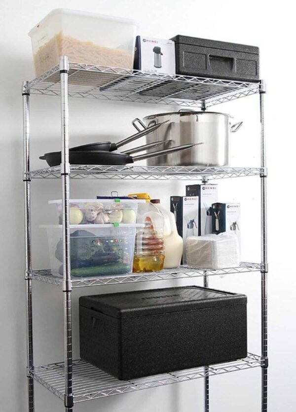 Hendi Küche-Lager-Regal-System mit 5 Böden Storage-Rack Schwarz-Matt NEU – Bild 4
