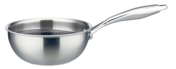 GSW Edelstahl Sauteuse Mini Wok-Pfänchen Inoxxa Tri-Ply Ø 16 cm Silber NEU – Bild 2