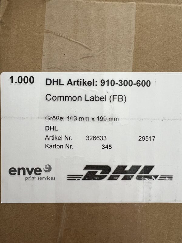 1000x DHL Versand-Etiketten Paket Aufkleber 103 x 199 mm 910-300-600 NEU – Bild 2