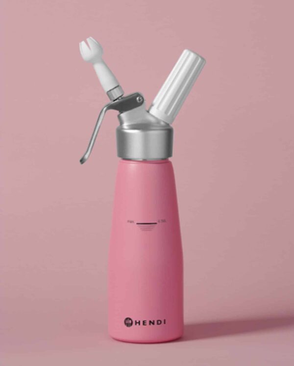 Hendi Sahnespender für N2O Sahnekapseln Pastell-Rosa Pink 0,5 Liter 500 ml – Bild 2